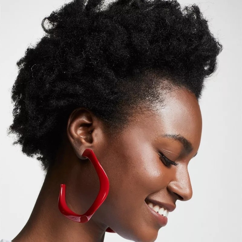 Acrylic Wave Hoop Earrings